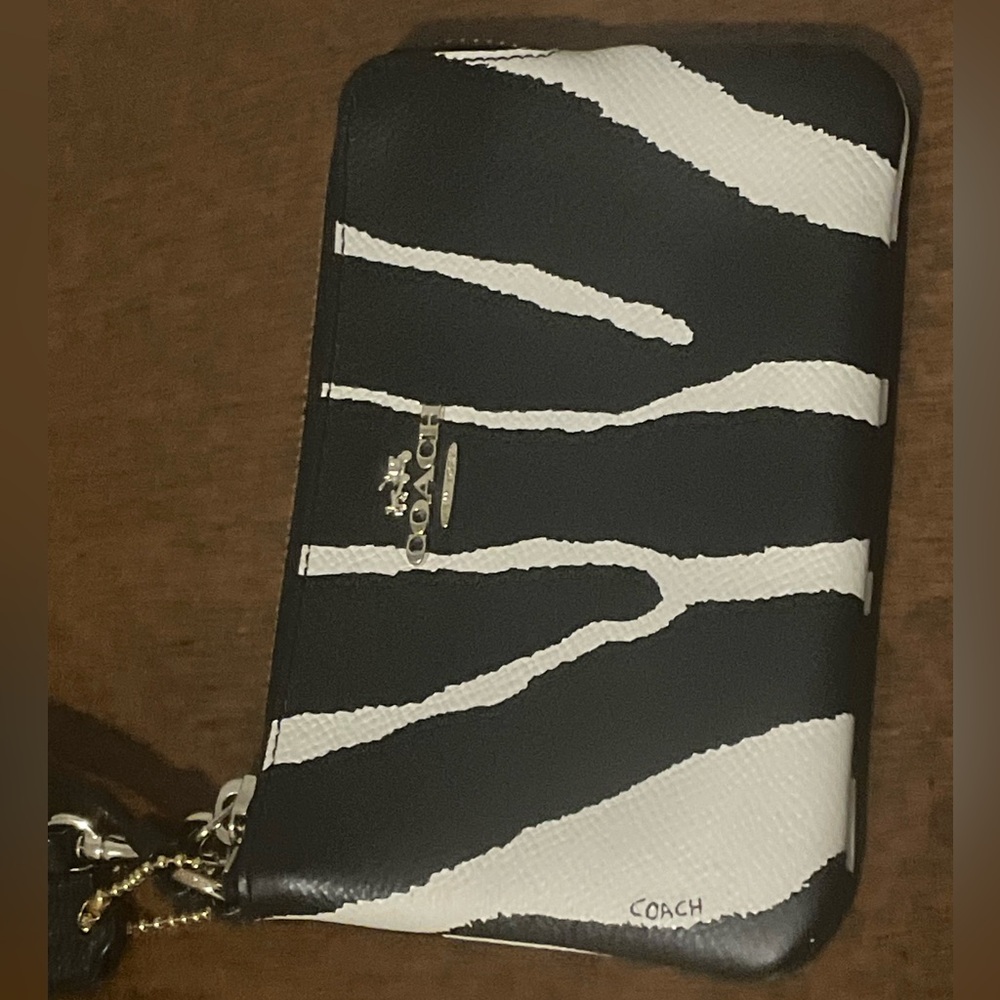 Coach Zebra Stripe Black and White Wallet